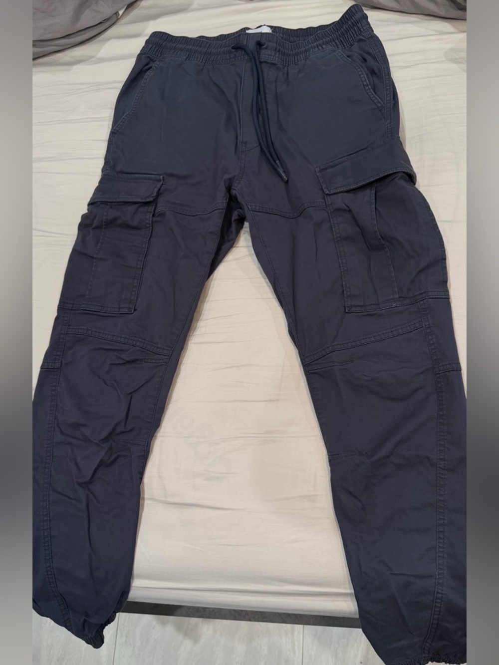 H&M Navy Cargo Pants with Drawstring Waist